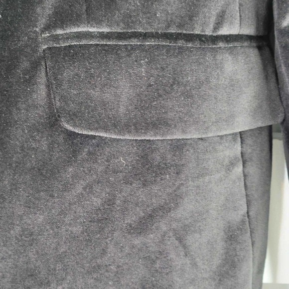 Talbots Blazer Jacket Womens Size 8p Black Velvet One Button Holiday Party - Picture 4 of 9